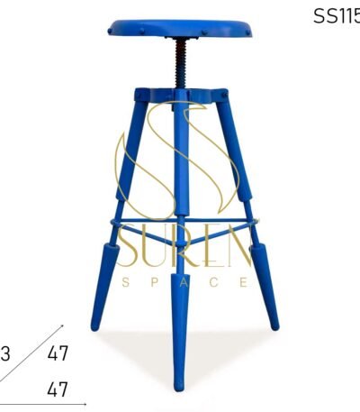 Metal Bar Stool Height Adjustable Industrial Stool