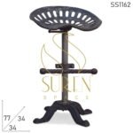 Tractor Style Cast Iron Revolving Bar Stool