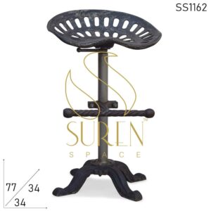 SS1162 Suren Space Tractor Style Cast Iron Revolving Bar Stool
