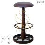 Cast Iron Leatherite Heavy Metal Bar Stool