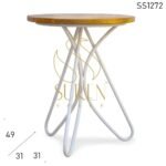 Bent Metal Solid Wood Simple Design Stool