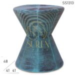 Unique Iron Mesh Design Distress Industrial Stool