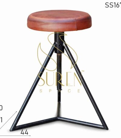 Metal Design Leather Seat Simple Stool