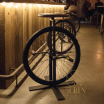 Cycle Wheel Black Finish Unique Bar Stool