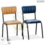 Bent Metal Upholstered Leatherette Design Chair