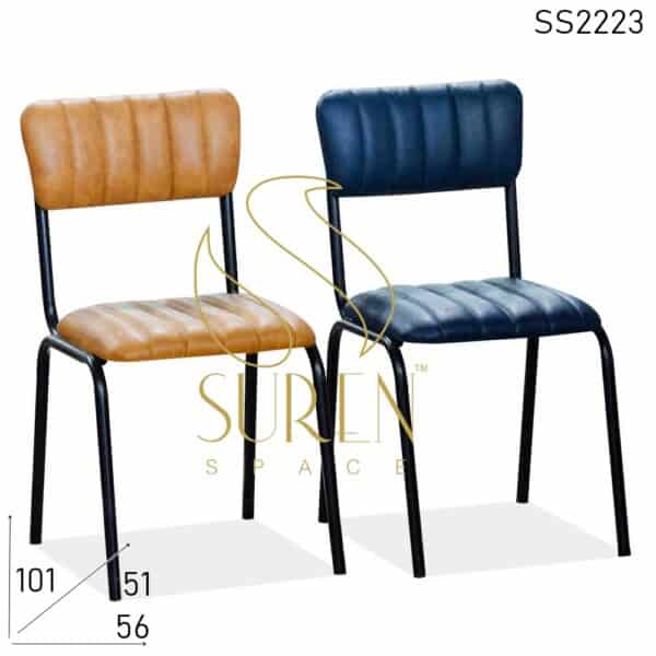 Bent Metal Upholstered Leatherette Design Chair