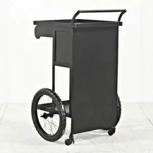 Black Finish Metal Design Storage Trolley