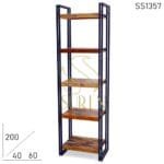 Black Metal Reclaimed Wood Bookshelf