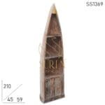 Distress Finish Recycled Wood Indian Bookcase