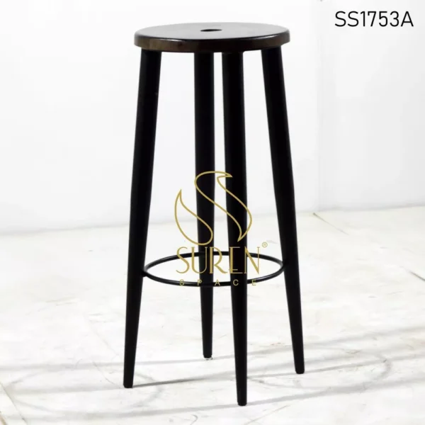 Metal Pipe Design Round Top Industrial Bar Stool