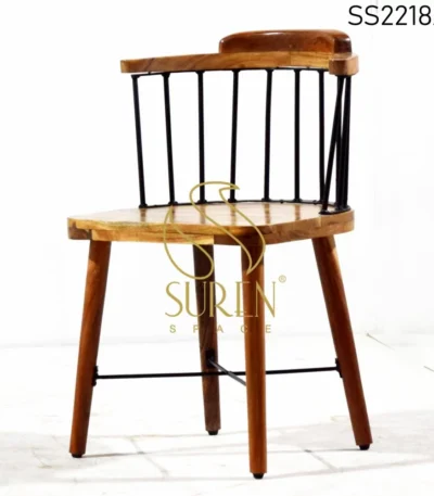 Metal Wooden Curved Solid Wood Chair