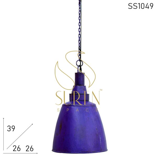 Purple Distress Finish Metal Hanging Lamp Design