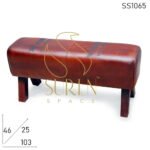 Handcrafted Genuine Leather Long Ottoman Design
