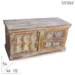 Two Drawer One Door Distress Finish Trunk Design