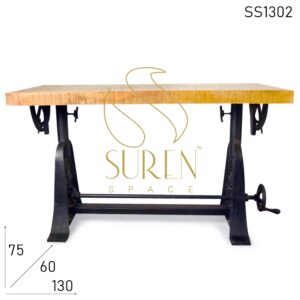 SS1302 Seguro espacio fundido hierro fundido ajustable dibujo Cum mesa de consola