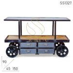 Four Drawers Casting Wheels Industrial Cart