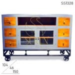 Honey Grey Solid Wood Unique Modern Drawer Chest