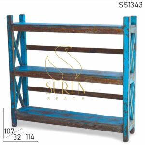 SS1343 Suren espacio azul angustia viejo madera libro diseño estante