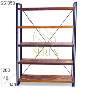 SS1358 Сурен космического промышленного стиля Восстановленный деревянный книжный шкаф