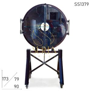SS1379 Suren Space Cast Iron Glass Door UFO Shape Unique Bar Cabinet