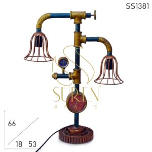 SS1381 SUREN SPACE Multi Finish Industrial Upcycled Table Lamp Design