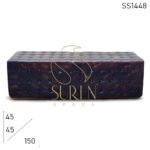 Tufted Distress Leather Long Pouf Bench Design