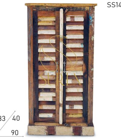 Shutter Design Reclaimed Wood Cabinet