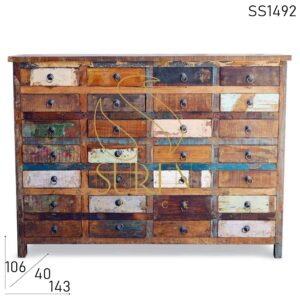 SS1492 seguro espacio multi cajón diseño recuperado madera caja de cajones único