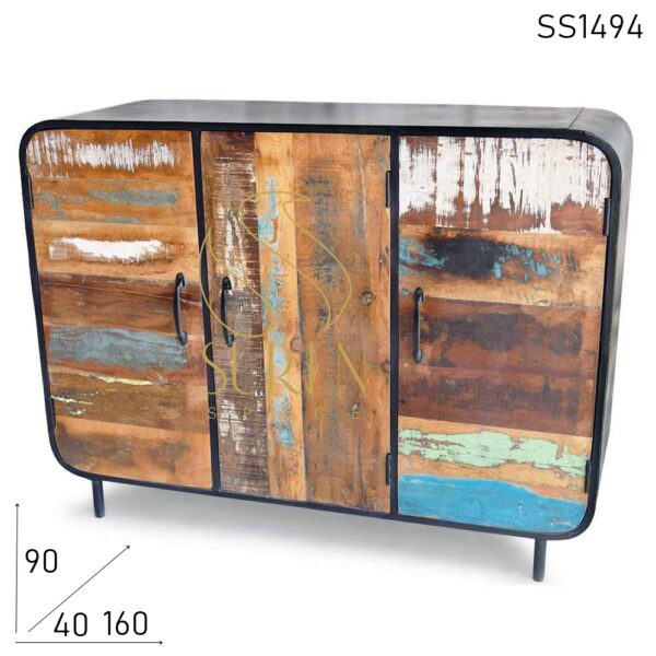 Reclaimed Wood Metal Body Sideboard