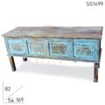 Hand Carved Distress Finish Long Console Table