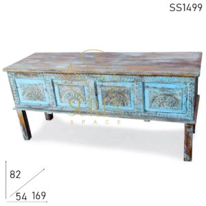 SS1499 Suren Space Hand Carved Distress Finish Long Console Table