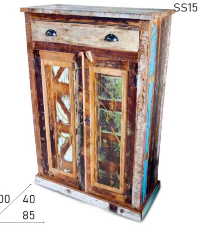 Recycled Wood Multi Colored Cabinet Design
