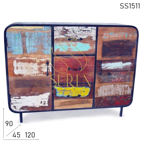 Indian Old Wood Recycled Sideboard Design