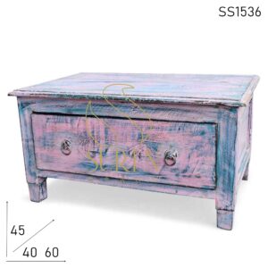 SS1536 Suren Space Dual Tone Distress Finish Solid Wood One Drawer Bajot