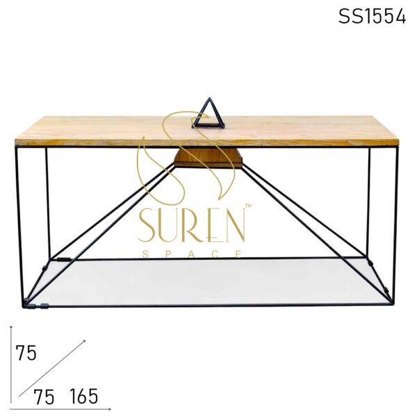 SS1554 Suren Space Light Weight Metal Pine Wood Dining Table