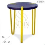 Industrial Wooden Dark Walnut Finish Stool Cum End Table