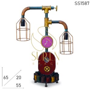 SS1587 SUREN SPACE Indian Industrial Metal Finish Table Lamp