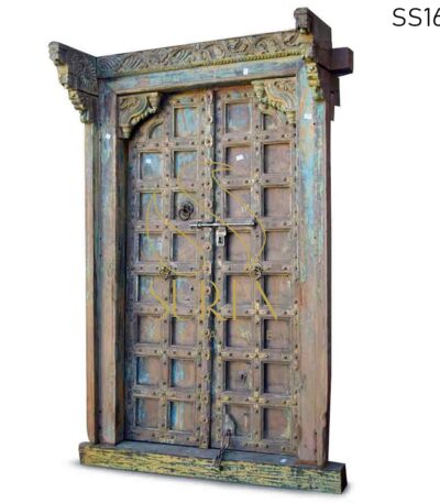 One of Kind Hand Carved Indian Door For Hotel