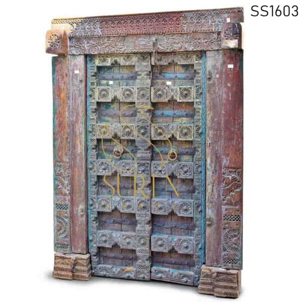 SS1603 Suren Space One of Kind Hand Carved Indian Door For Hospitality