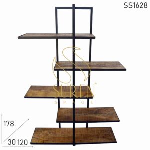 SS1628 Suren Space Modern Design Metal Wood Industrial Bookshelf