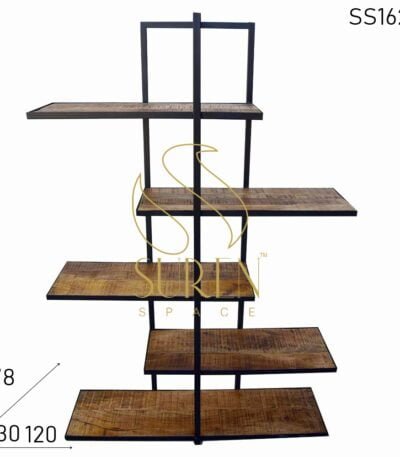 Modern Design Metal Wood Industrial Bookshelf