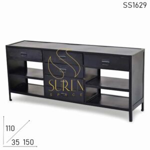 SS1629 Suren Space Black Finish Living Room Sideboard Design