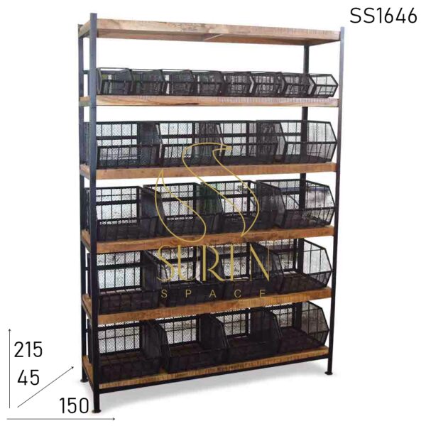 SS1646 Suren Space Metal Mesh Industrial Kitchen Cabinet