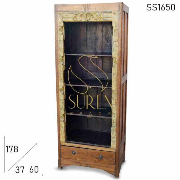 SS1650 Suren Space Hand Carved Solid Wood Open Bookcase Design