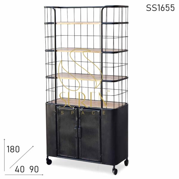 SS1655 Suren Space Dual Design Metal Industrial Open & Close Bookcase
