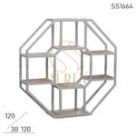 White Finish Industrial Metal Design Open Bookcase