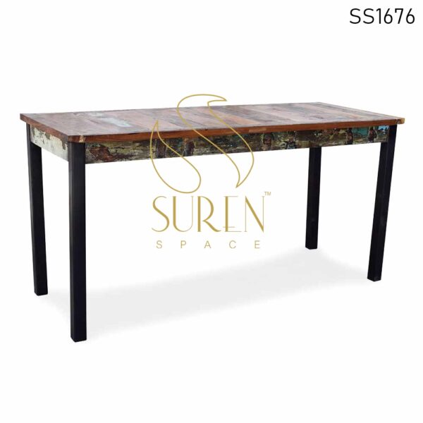 SS1676 Suren Space Simple Design Reclaimed Wood Folding Dining Table
