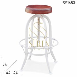 SS1683 SUREN SPACE Белый металлический кожаный сиденья Вращающийся бар стул