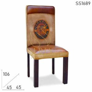 Canvas Leather Old School Dining Chair