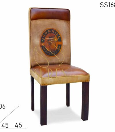 Canvas Leather Old School Dining Chair